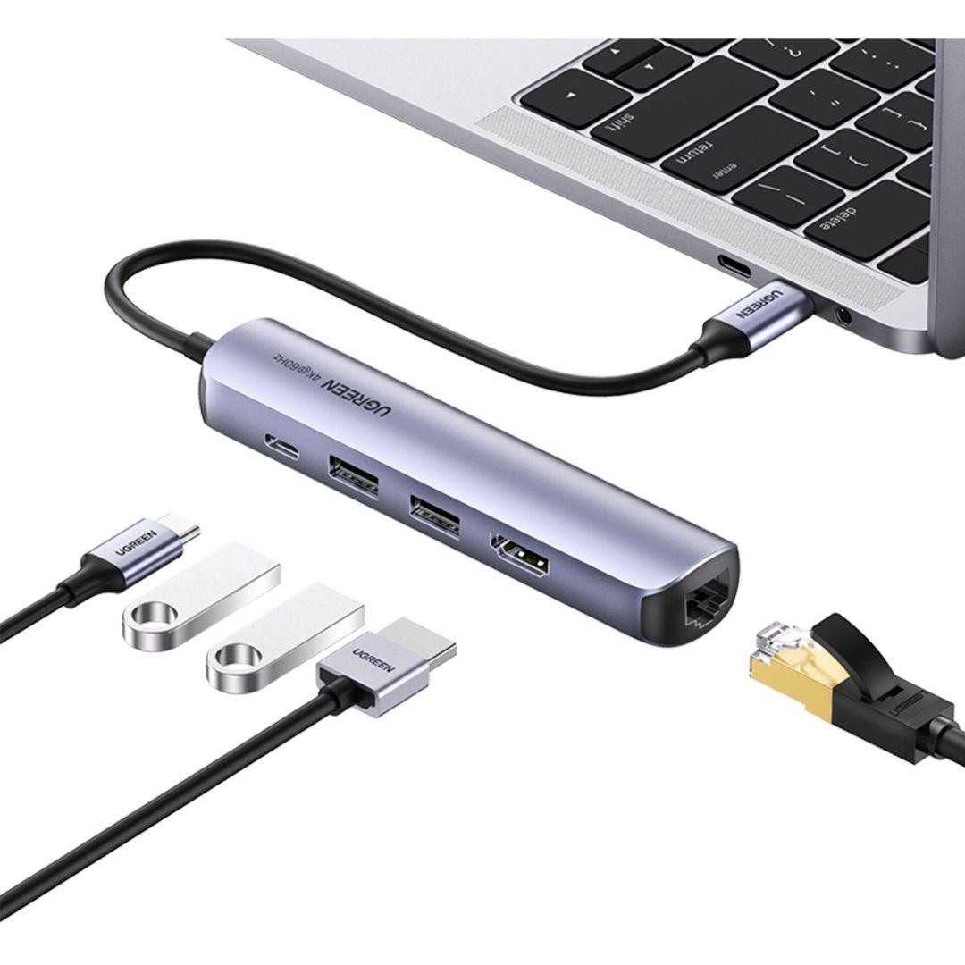 UGREEN 6-in-1 USB-C Hub Grey UGREEN 6-in-1 USB-C Hub Grey