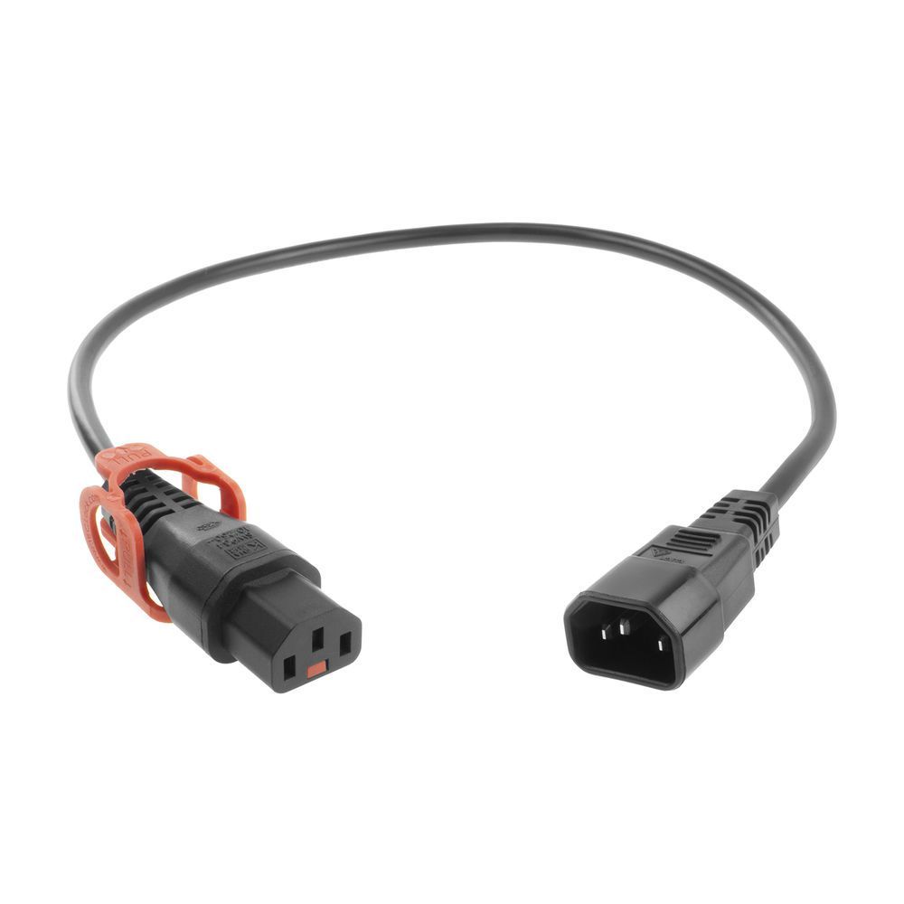 ACT Powercord C13 IEC Lock+ - C14 0,5m Black ACT Powercord C13 IEC Lock+ - C14 0,5m Black