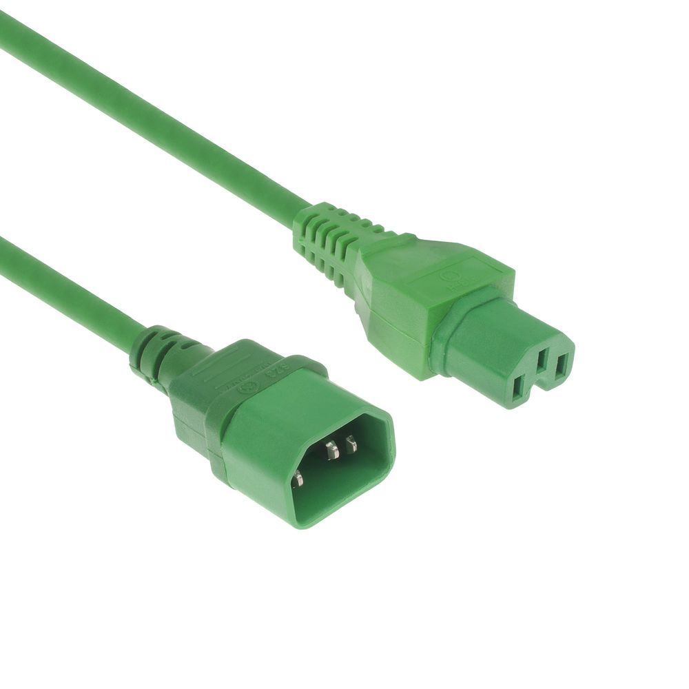 ACT Powercord C14 - C15 1,2m Green ACT Powercord C14 - C15 1,2m Green