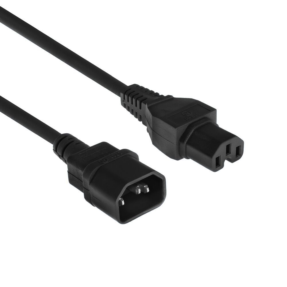 ACT Powercord C14 - C15 3m Black ACT Powercord C14 - C15 3m Black