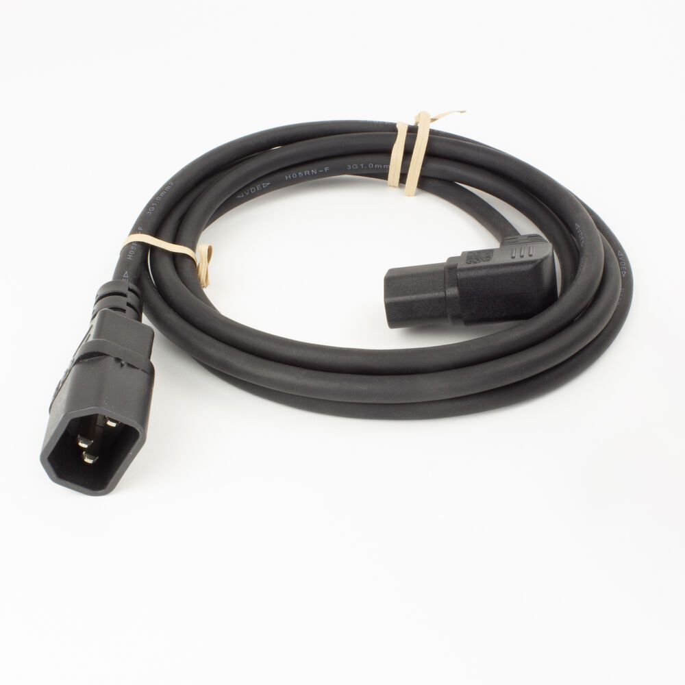 ACT Powercord C14 - C15 (angled right) 2m Black ACT Powercord C14 - C15 (angled right) 2m Black