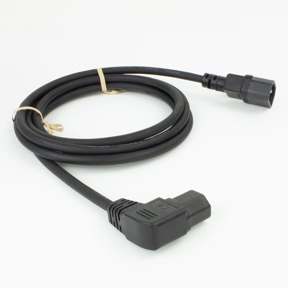 ACT Powercord C14 - C15 (angled left) 2m Black ACT Powercord C14 - C15 (angled left) 2m Black