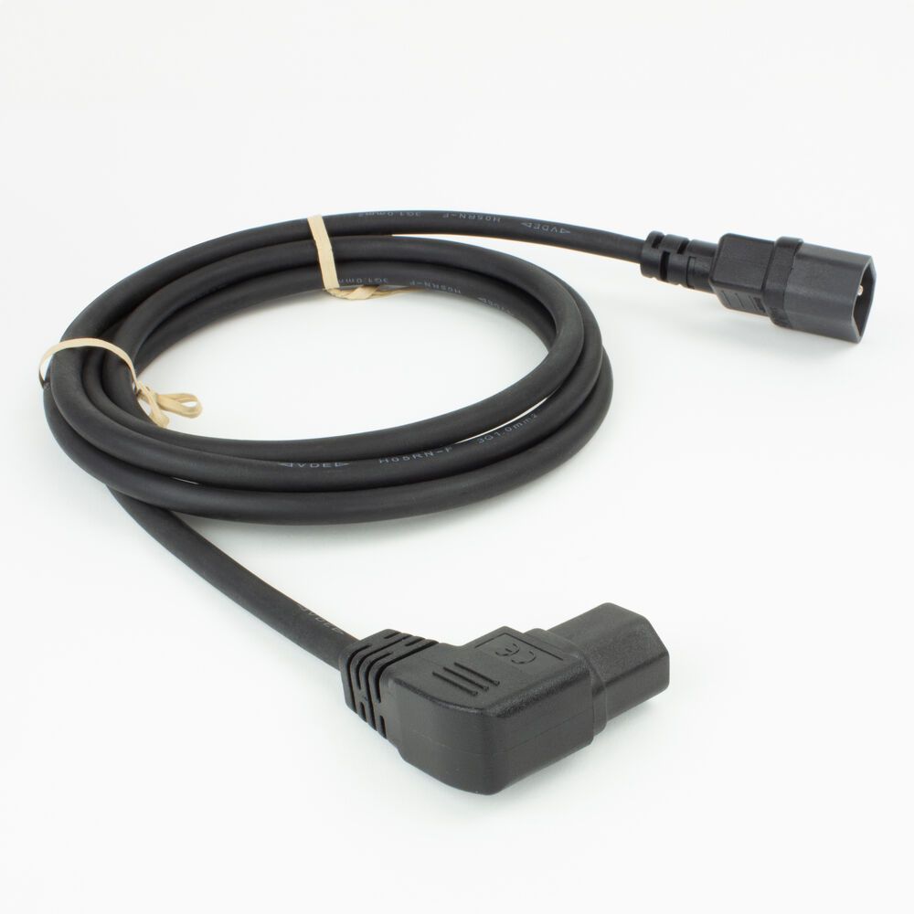 ACT Powercord C14 - C15 (angled left) 0,6m Black