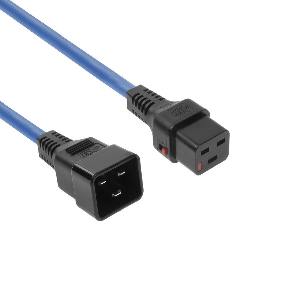 ACT Powercord C19 IEC Lock - C20 2m Blue ACT Powercord C19 IEC Lock - C20 2m Blue