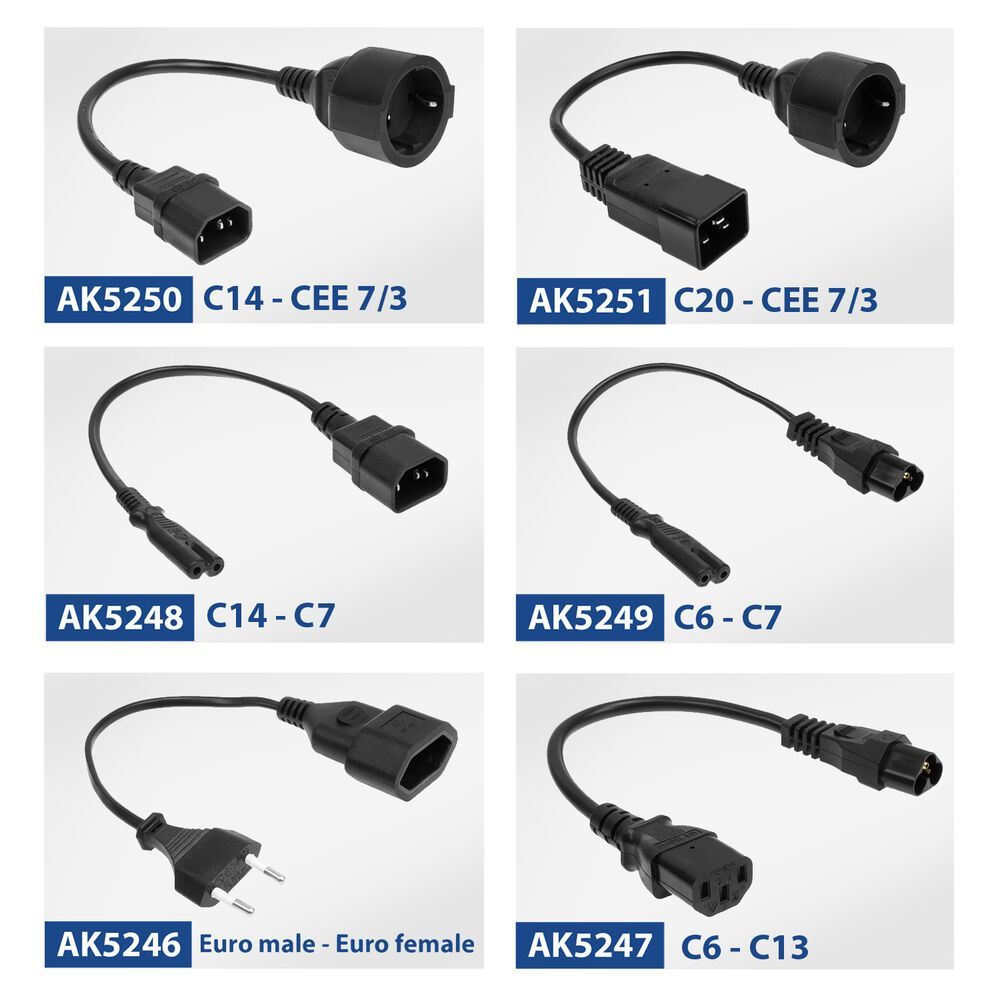 ACT Powercord C6 - C13 0,2m Black ACT Powercord C6 - C13 0,2m Black