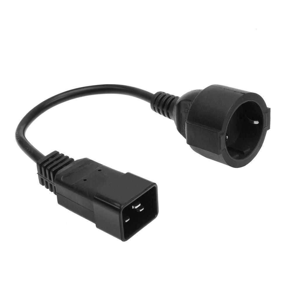 ACT Powercord C20 IEC 60320- CEE 7/3 0,2m Black ACT Powercord C20 IEC 60320- CEE 7/3 0,2m Black