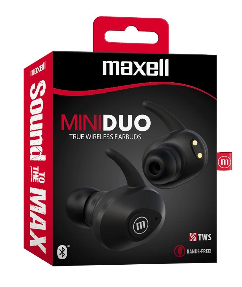Maxell Mini Duo Bluetooth Headset Black Maxell Mini Duo Bluetooth Headset Black