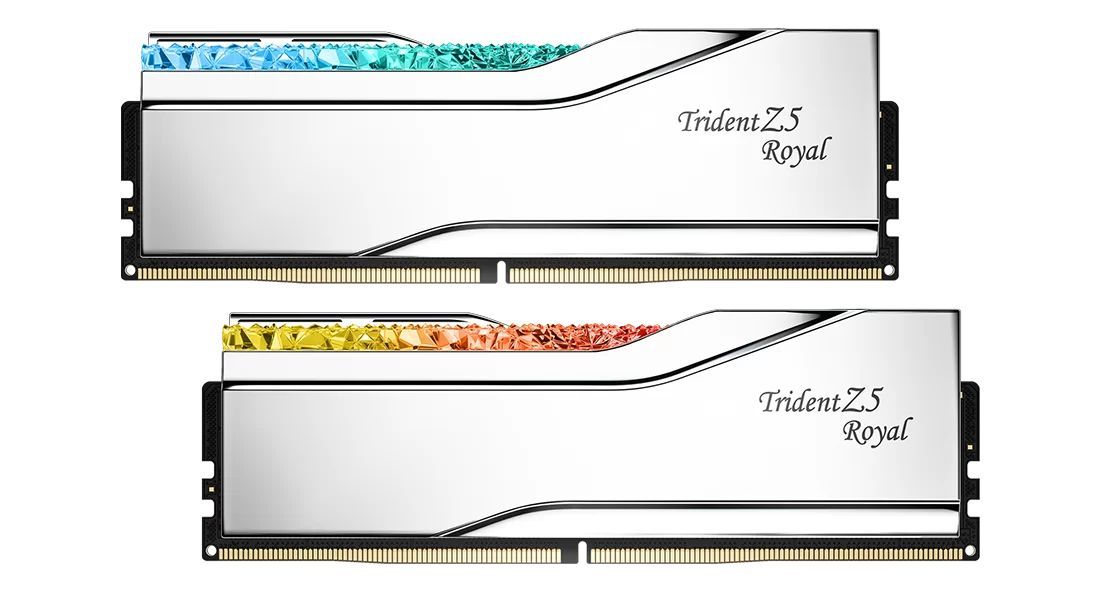 G.SKILL 32GB DDR5 7400MHz Kit(2x16GB) Trident Z5 Royal RGB Silver G.SKILL 32GB DDR5 7400MHz Kit(2x16GB) Trident Z5 Royal RGB Silver