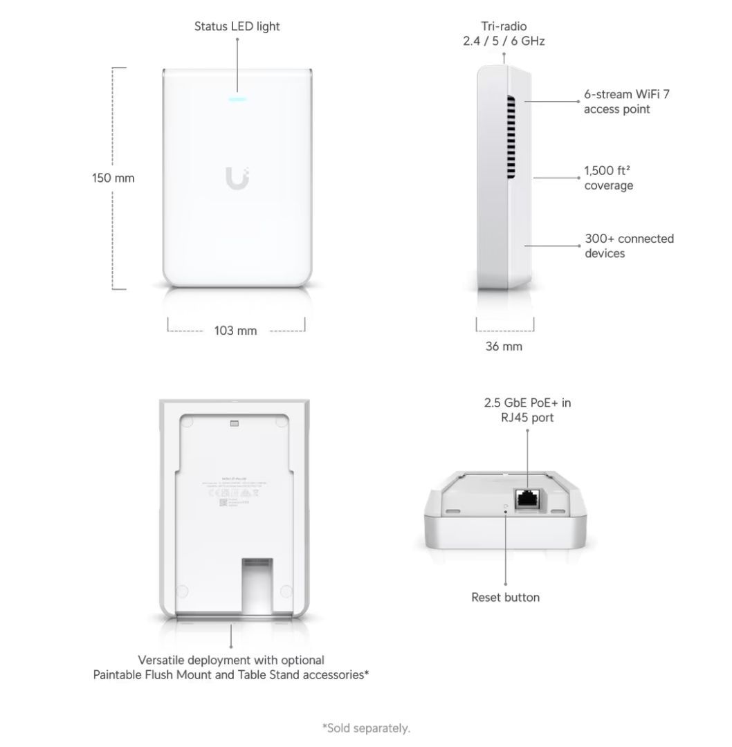 Ubiquiti U7-Pro-Wall Access Point Ubiquiti U7-Pro-Wall Access Point