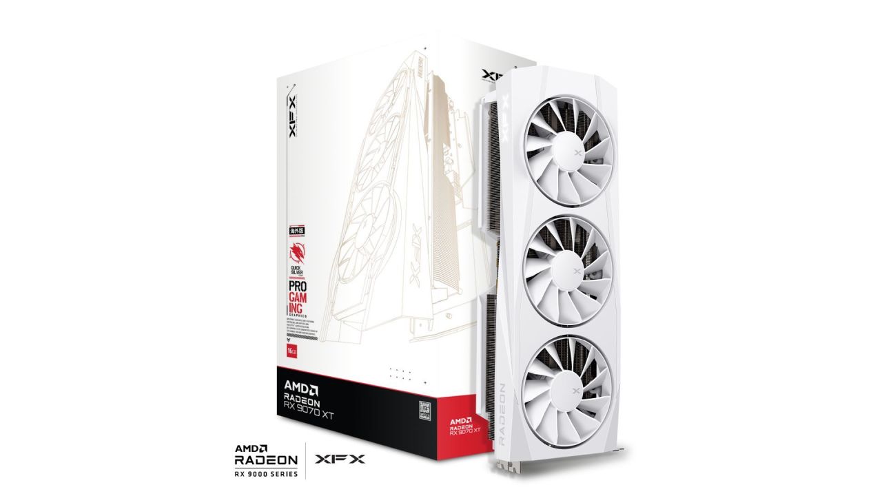 XFX RX9070 XT 16GB DDR6 Quicksilver Gaming White