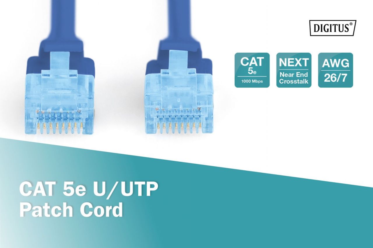 Digitus CAT5e U-UTP Patch Cable 1m Blue Digitus CAT5e U-UTP Patch Cable 1m Blue
