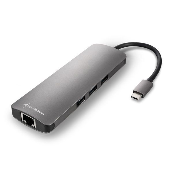 Sharkoon USB-C Docking Station Grey Sharkoon USB-C Docking Station Grey