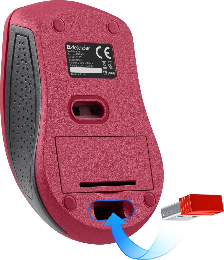 Defender MM-935 Wireless Mouse Red/Black Defender MM-935 Wireless Mouse Red/Black