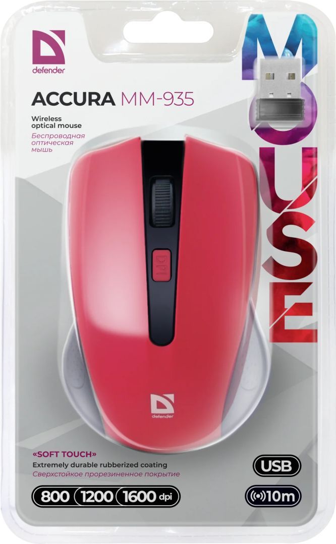 Defender MM-935 Wireless Mouse Red/Black Defender MM-935 Wireless Mouse Red/Black