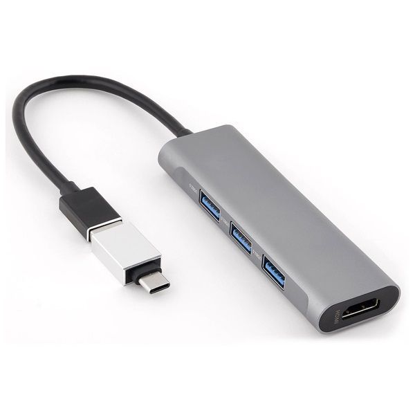Bluestork HUB-MINI USB-A to 3xUSB2.0 + 1xUSB-C 1xHDMI USB3.0 Grey Bluestork HUB-MINI USB-A to 3xUSB2.0 + 1xUSB-C 1xHDMI USB3.0 Grey