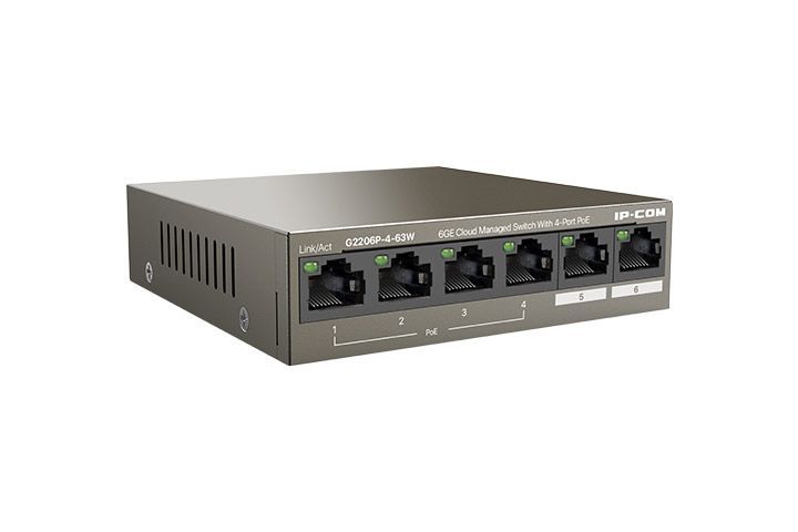 IP-COM G2206P-4-63W 6GE Cloud Managed Switch With 4-Port PoE IP-COM G2206P-4-63W 6GE Cloud Managed Switch With 4-Port PoE