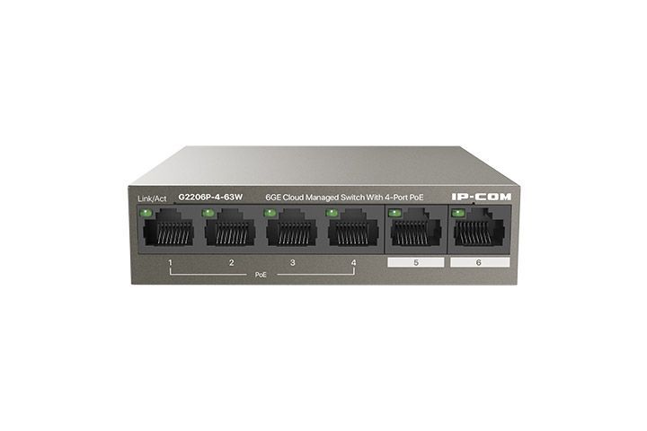 IP-COM G2206P-4-63W 6GE Cloud Managed Switch With 4-Port PoE IP-COM G2206P-4-63W 6GE Cloud Managed Switch With 4-Port PoE