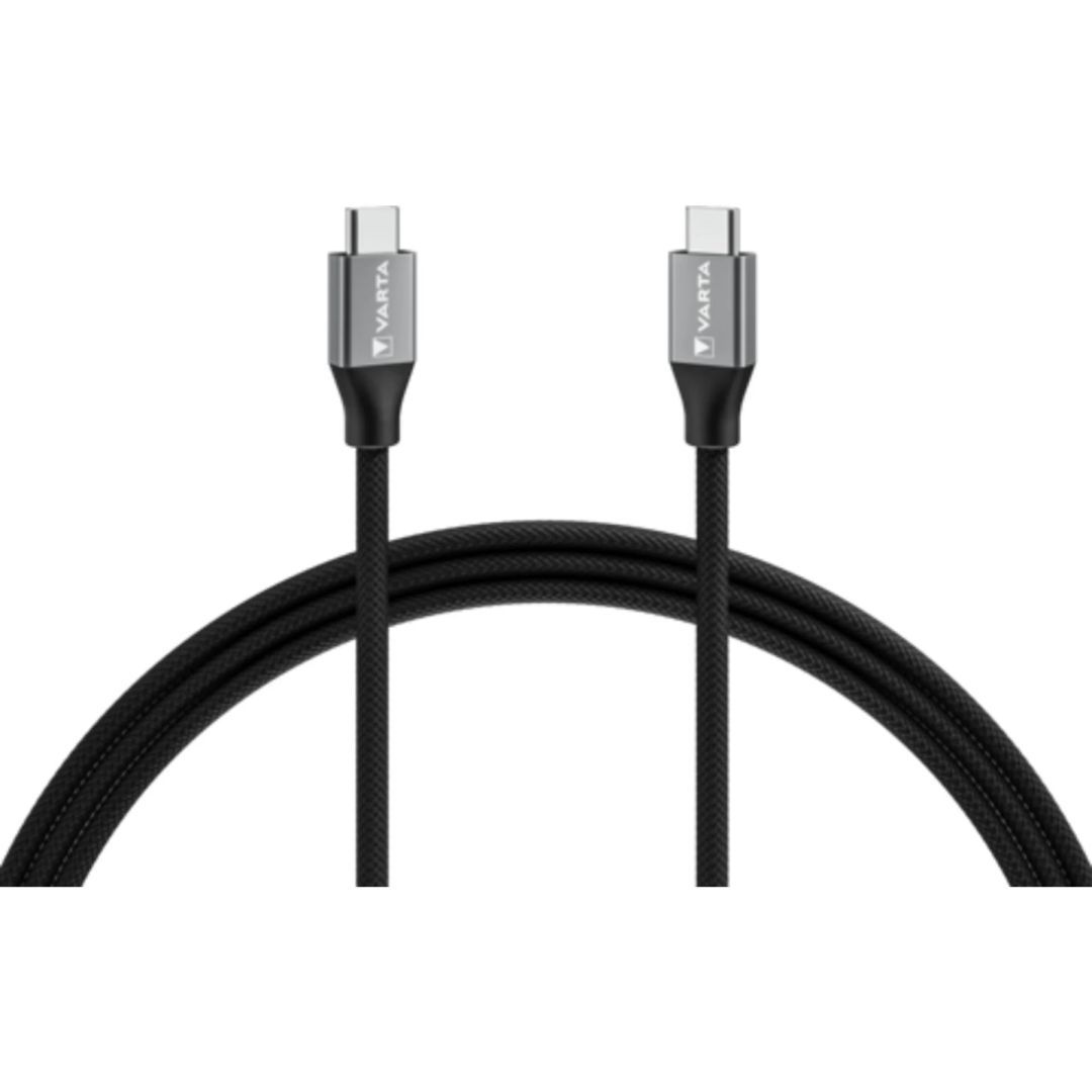 Varta USB-C to USB-C Speed Charge & Sync Cable 2m Black Varta USB-C to USB-C Speed Charge & Sync Cable 2m Black