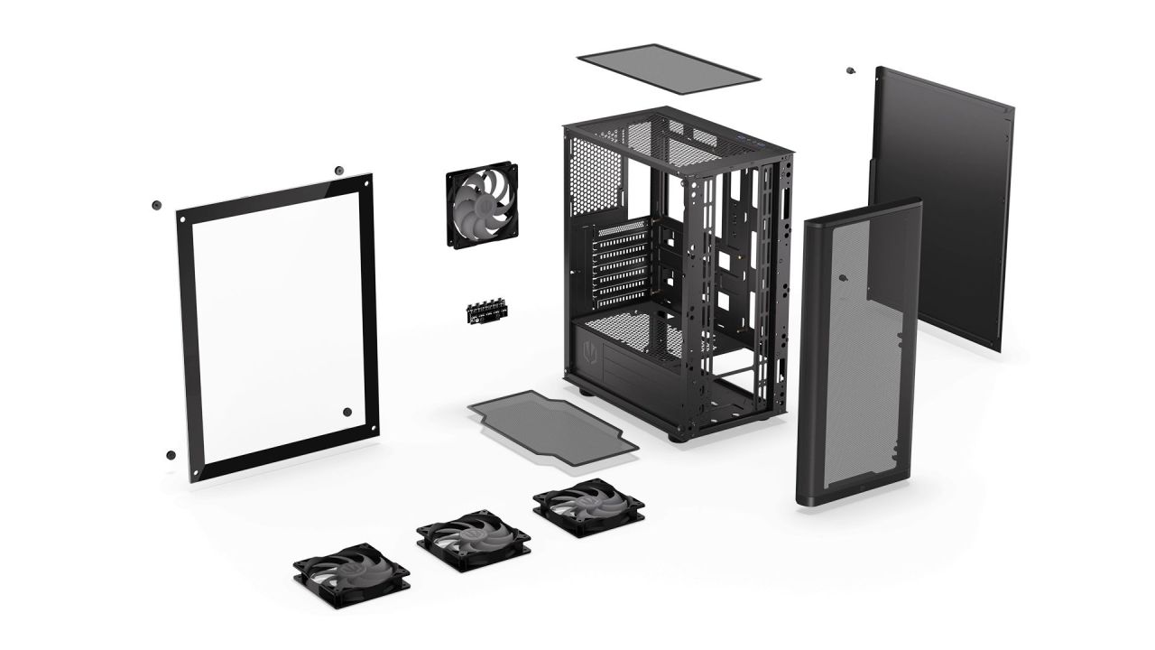 Endorfy Ventum 200 ARGB Tempered Glass Black Endorfy Ventum 200 ARGB Tempered Glass Black