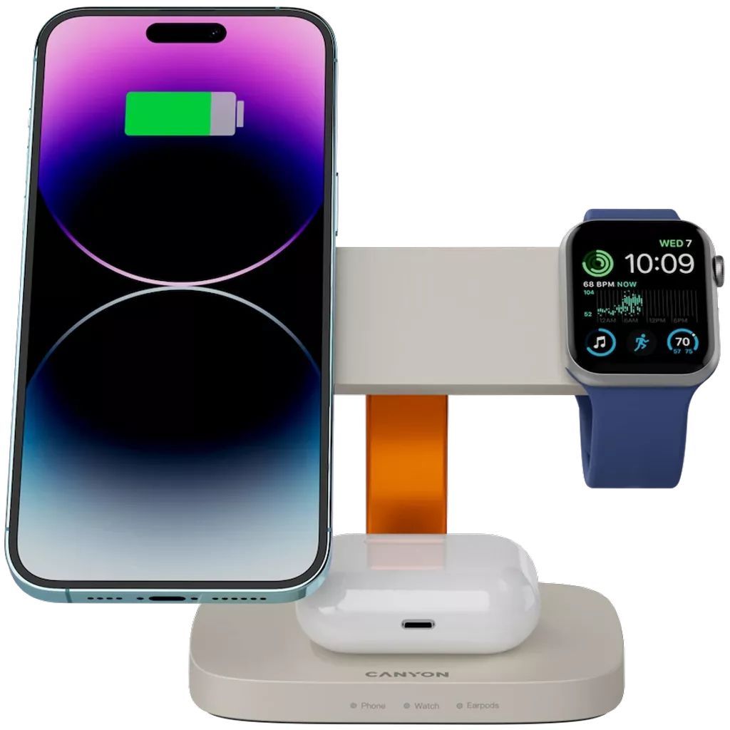 Canyon Hexagon 310 Wireless Charger LightGrey/Orange Canyon Hexagon 310 Wireless Charger LightGrey/Orange