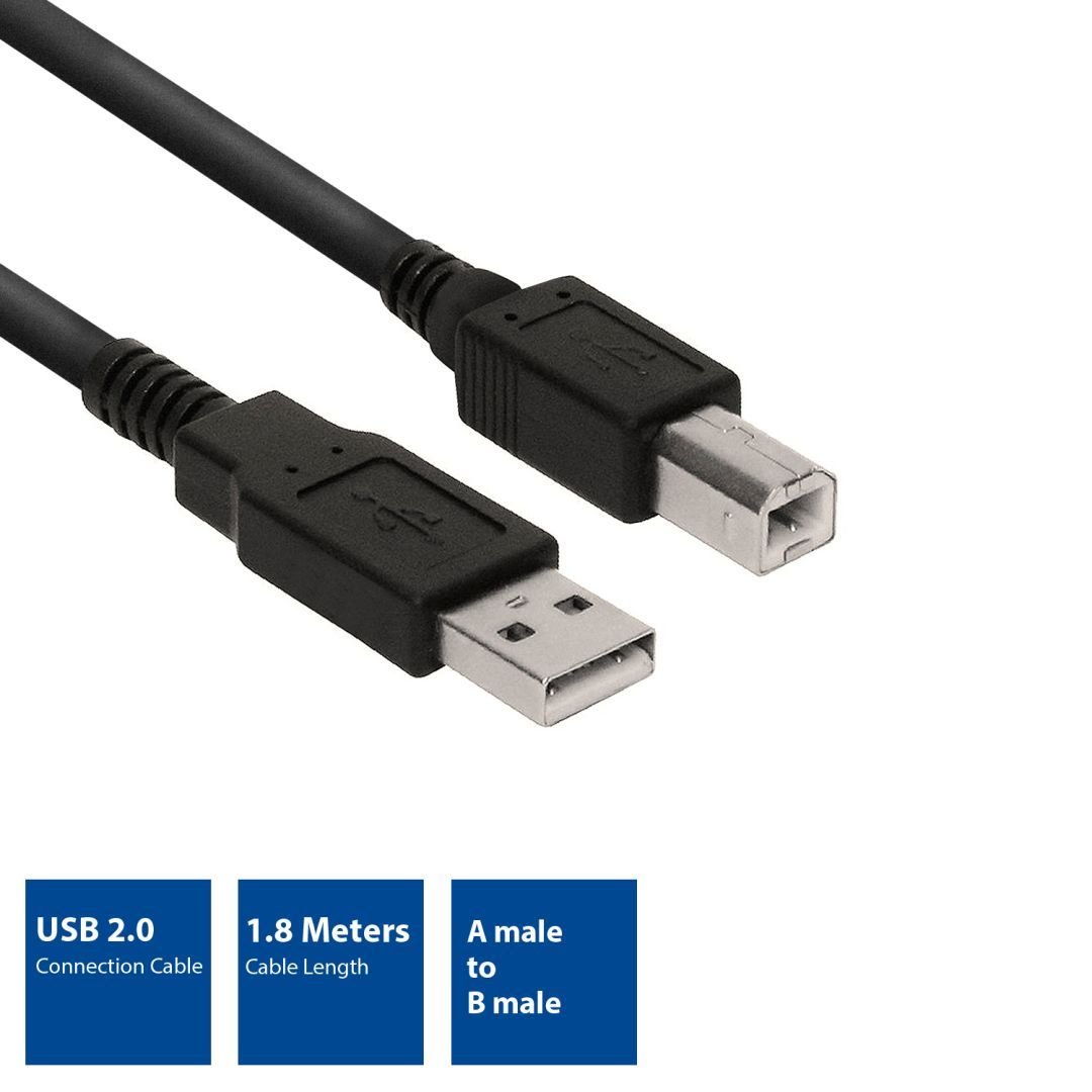 Eminent USB 2.0 connection cable A male - USB B male 3m Black Eminent USB 2.0 connection cable A male - USB B male 3m Black
