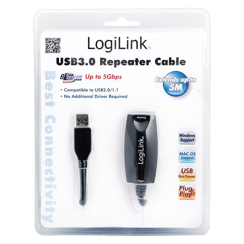 Logilink USB3.0 Repeater cable 5m Black Logilink USB3.0 Repeater cable 5m Black