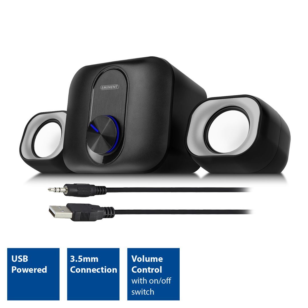 Eminent 2.1 Stereo speaker set for PC and laptop USB powered Eminent 2.1 Stereo speaker set for PC and laptop USB powered
