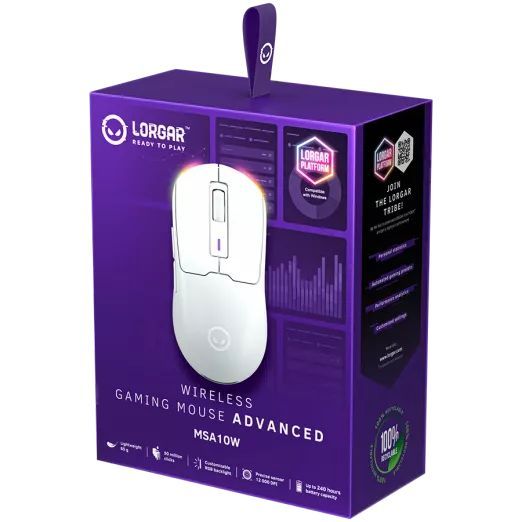LORGAR MSA10W Wireless Bluetooth Gaming Mouse Advanced White