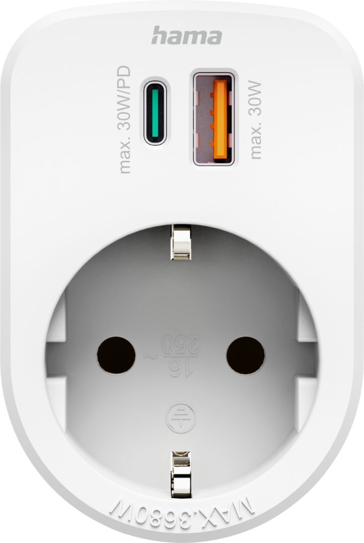 Hama Hálózati Elosztó Kapcsolóval 1DIN Fali White