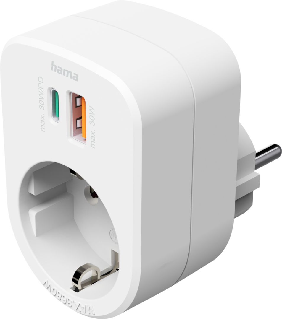 Hama Hálózati Elosztó Kapcsolóval 1DIN Fali White