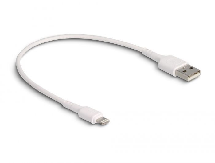 DeLock USB Charging Cable for iPhone/iPad/iPod 30cm White DeLock USB Charging Cable for iPhone/iPad/iPod 30cm White
