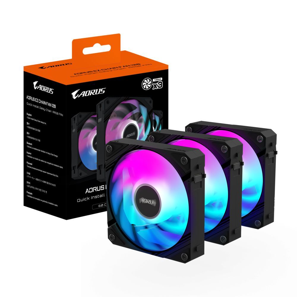 Gigabyte AORUS EZ Chain Fan 120 (3-Pack) Gigabyte AORUS EZ Chain Fan 120 (3-Pack)