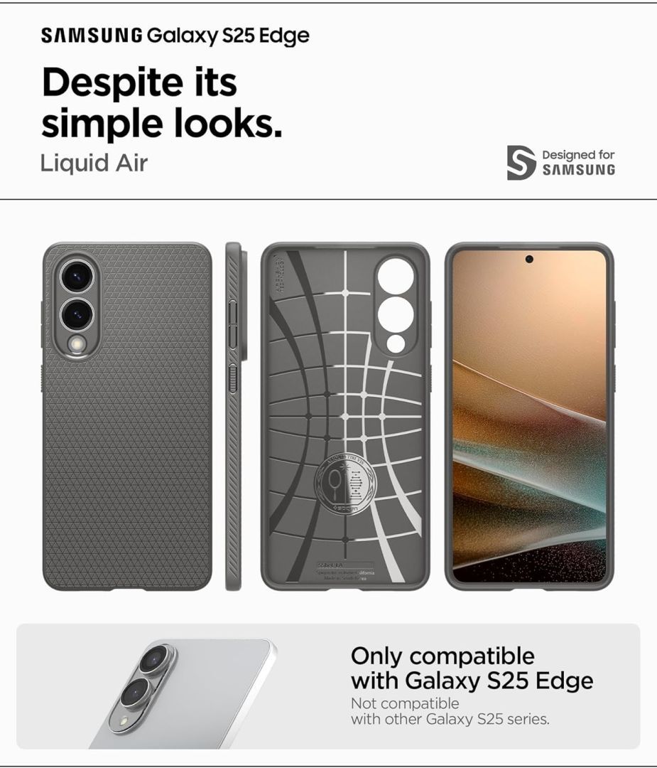Spigen Liquid Air Samsung Galaxy S25 Edge Marble Grey Spigen Liquid Air Samsung Galaxy S25 Edge Marble Grey