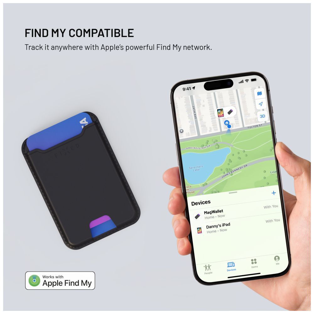 FIXED MagWallet péntárca műbörből, fekete FIXED MagWallet péntárca műbörből, fekete