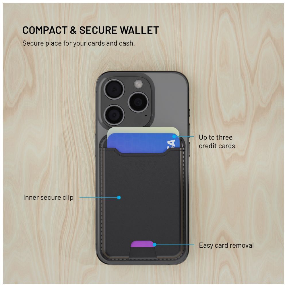 FIXED MagWallet péntárca műbörből, fekete FIXED MagWallet péntárca műbörből, fekete