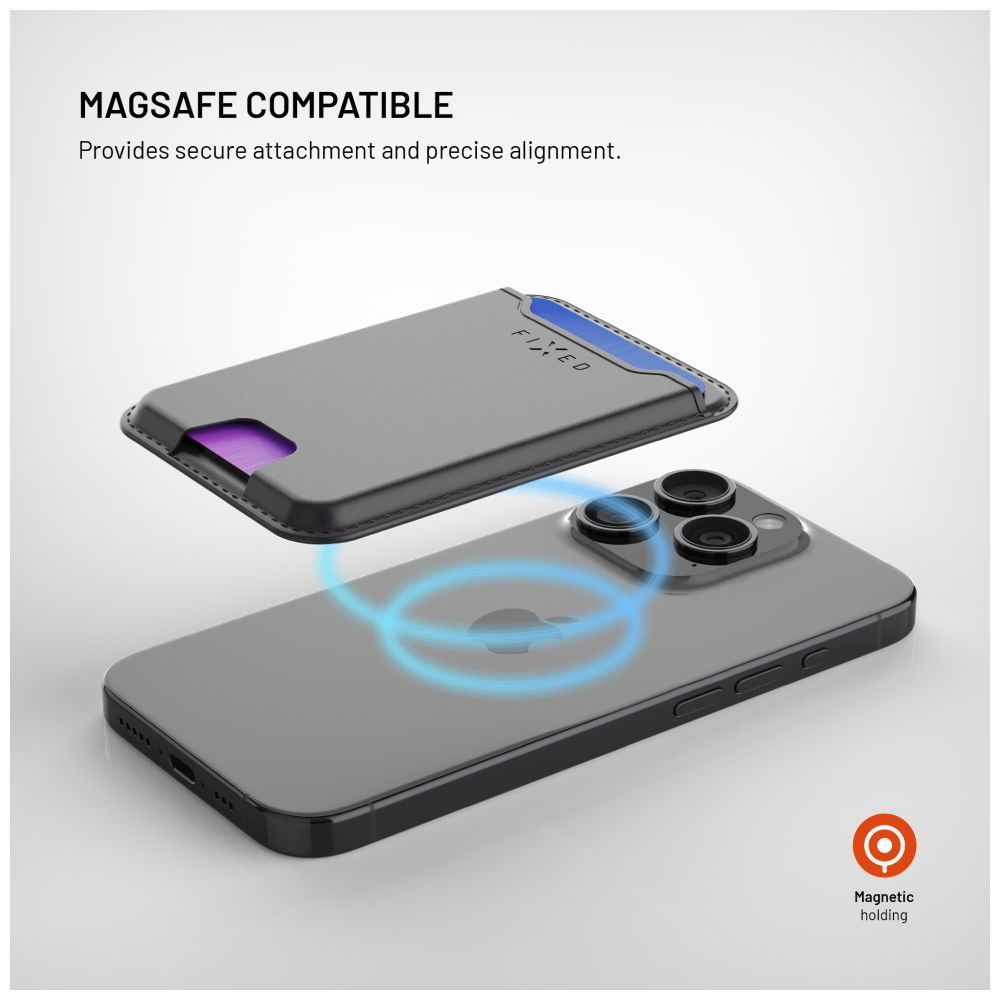 FIXED MagWallet péntárca műbörből, fekete FIXED MagWallet péntárca műbörből, fekete