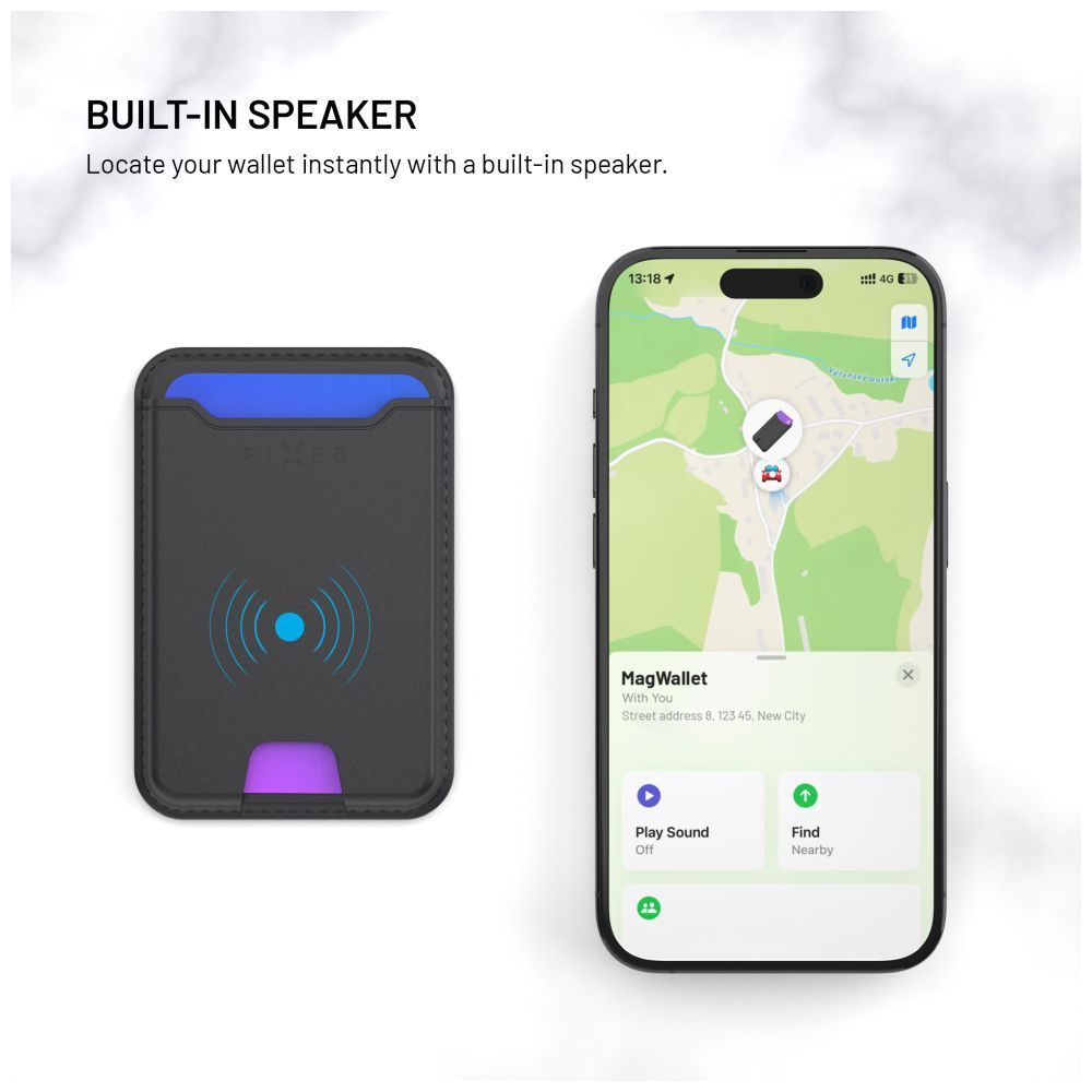 FIXED MagWallet péntárca műbörből, fekete FIXED MagWallet péntárca műbörből, fekete