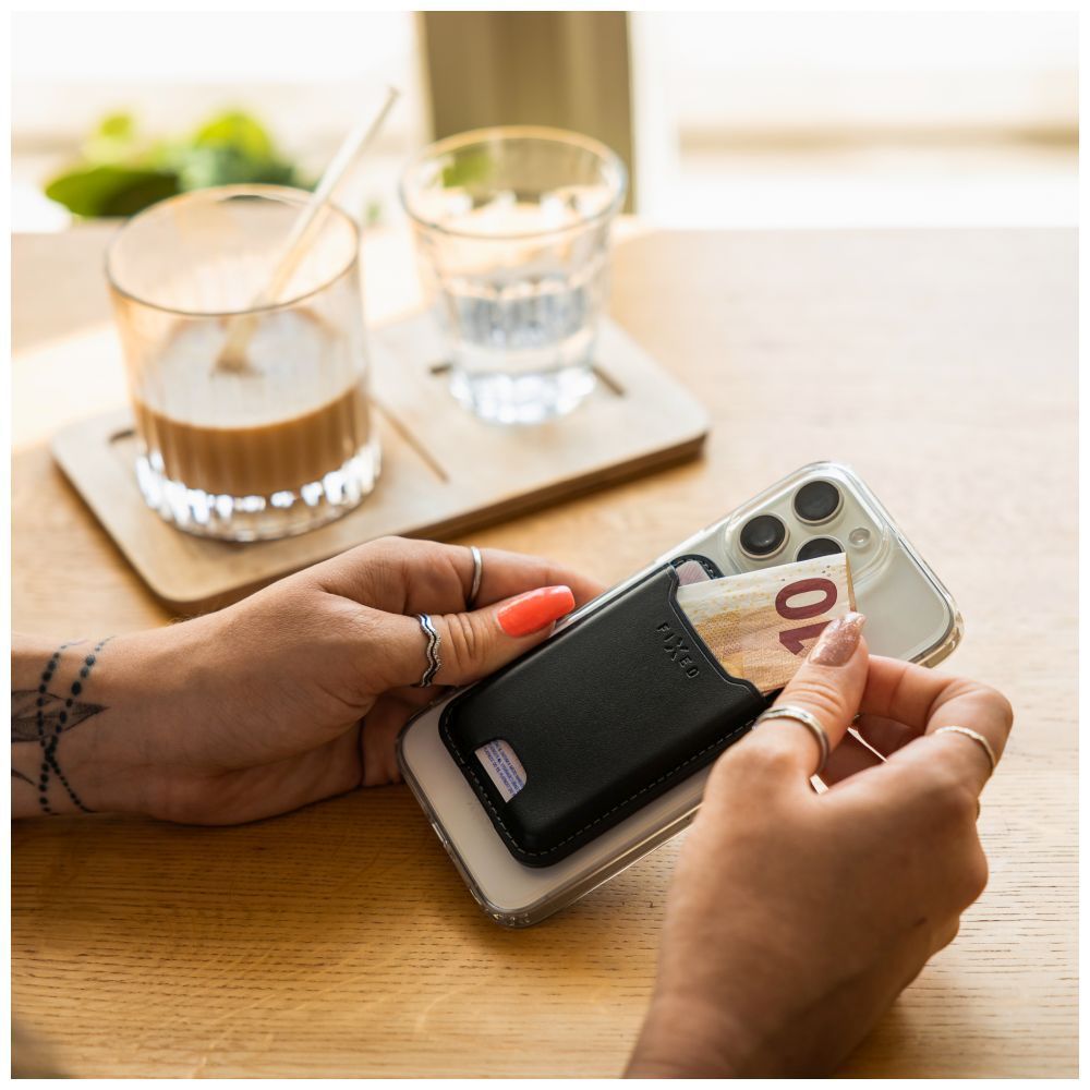 FIXED MagWallet péntárca műbörből, fekete FIXED MagWallet péntárca műbörből, fekete