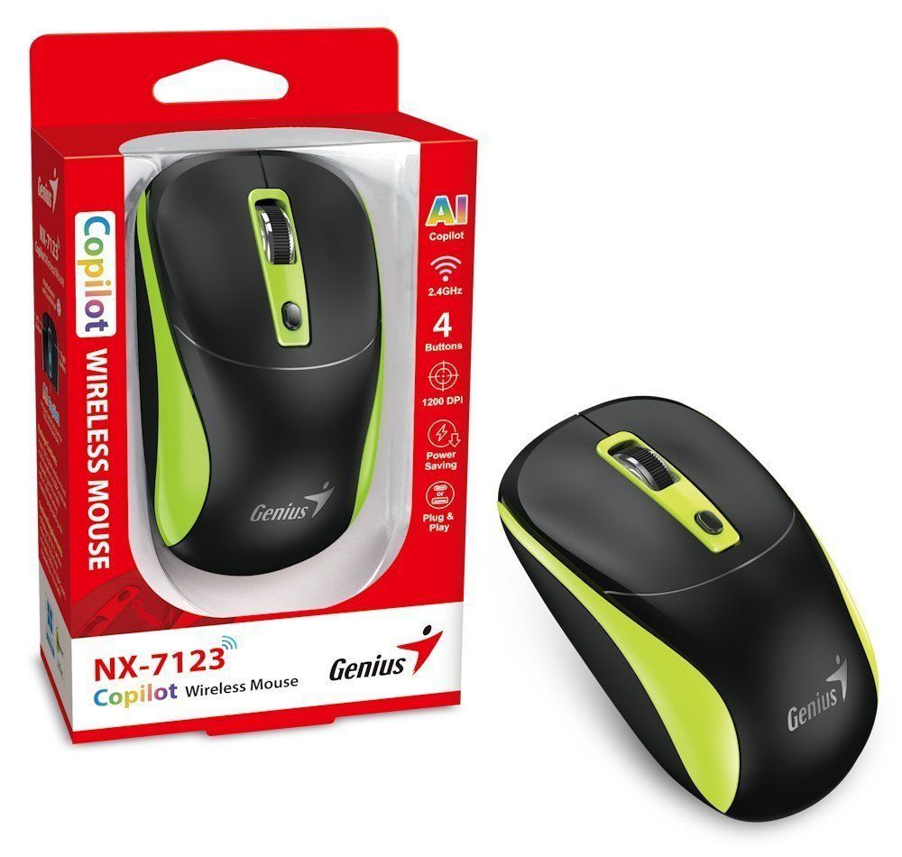 Genius NX-7123 Wireless Mouse Black/Green Genius NX-7123 Wireless Mouse Black/Green