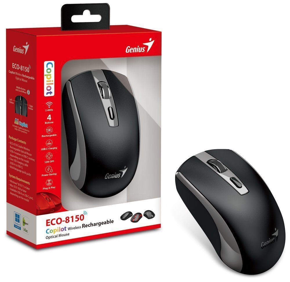 Genius ECO-8150 Wireless Mousre Black/Grey