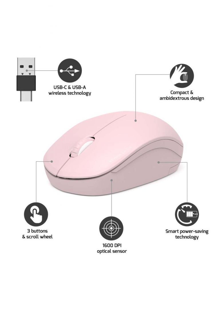 Port Designs Connect Wireless mouse Blush Port Designs Connect Wireless mouse Blush