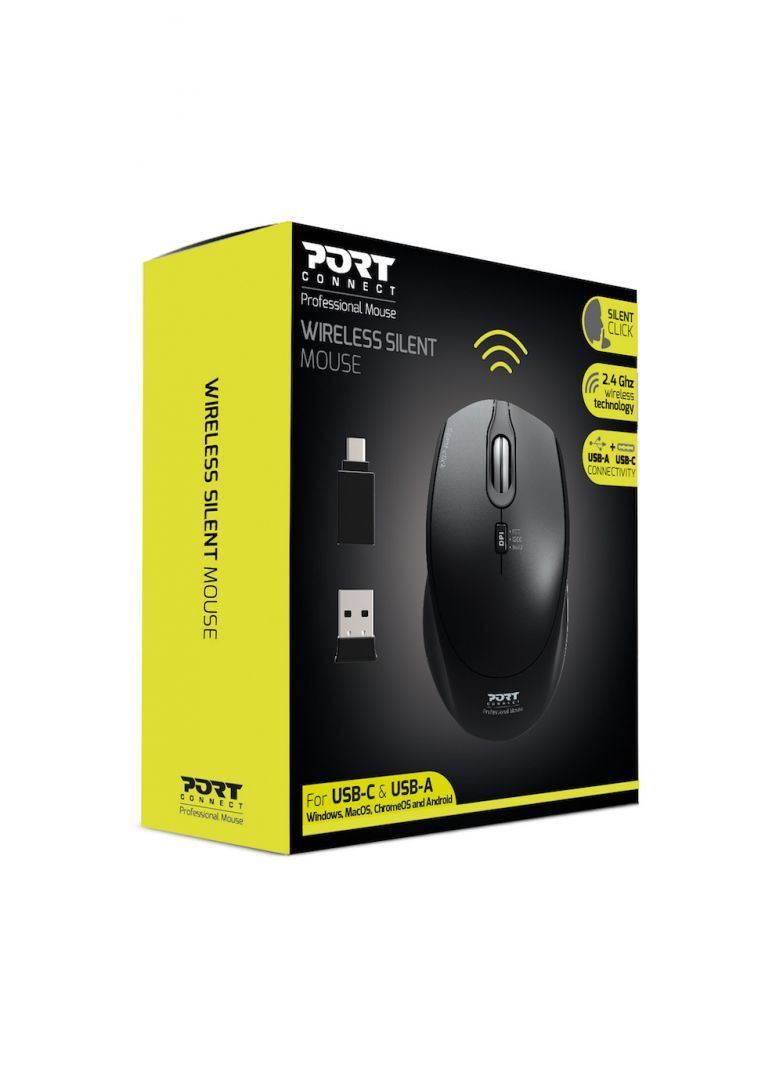 Port Designs Silent Wireless mouse Black Port Designs Silent Wireless mouse Black