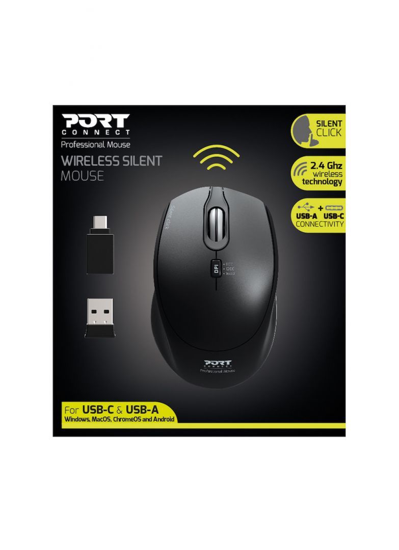 Port Designs Silent Wireless mouse Black Port Designs Silent Wireless mouse Black