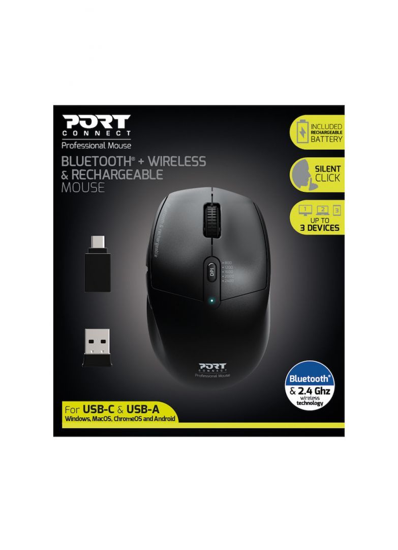 Port Designs Bluetooth Wireless Mouse Black Port Designs Bluetooth Wireless Mouse Black