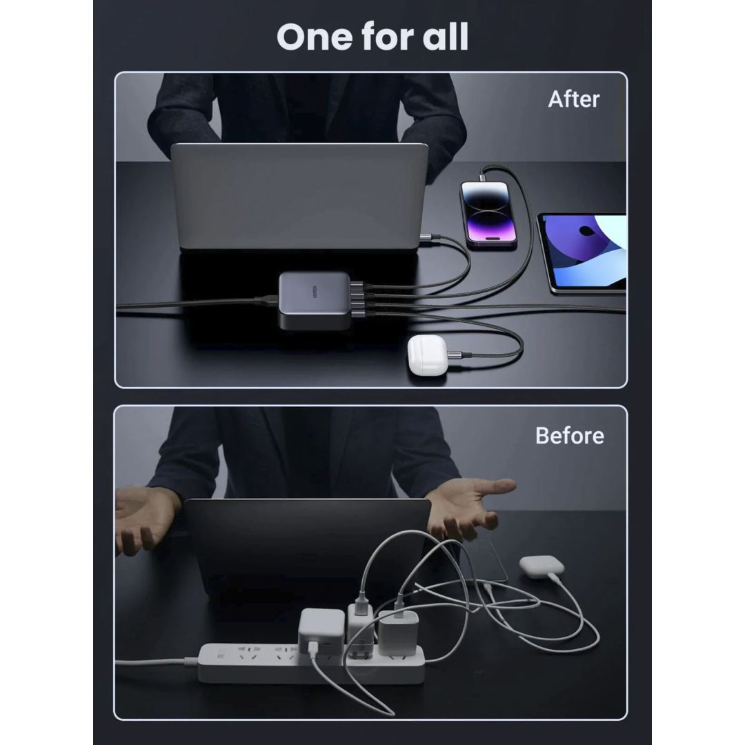 UGREEN Nexode 1*USB-A + 3*USB-C 100W Desktop Fast Charger Grey UGREEN Nexode 1*USB-A + 3*USB-C 100W Desktop Fast Charger Grey