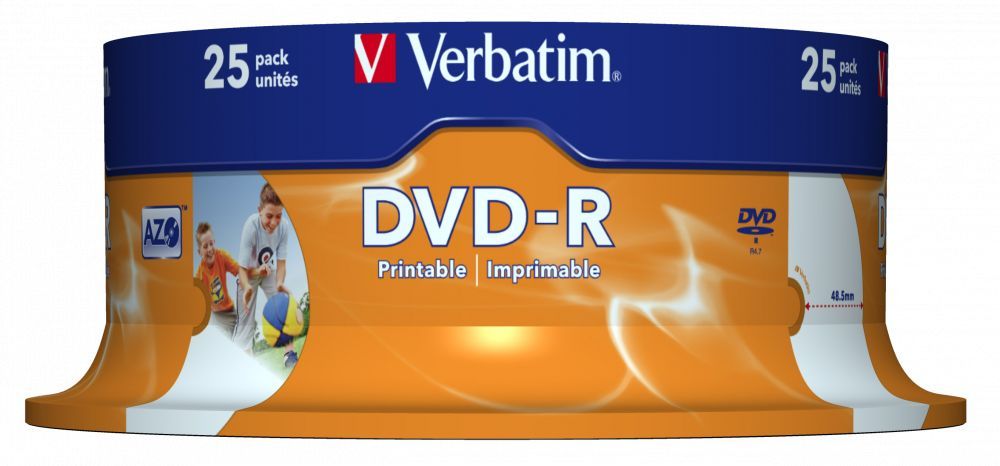 Verbatim DVD-R 4,7Gb 16x Hengeres 25db/csomag (25-ös címke) Verbatim DVD-R 4,7Gb 16x Hengeres 25db/csomag (25-ös címke)