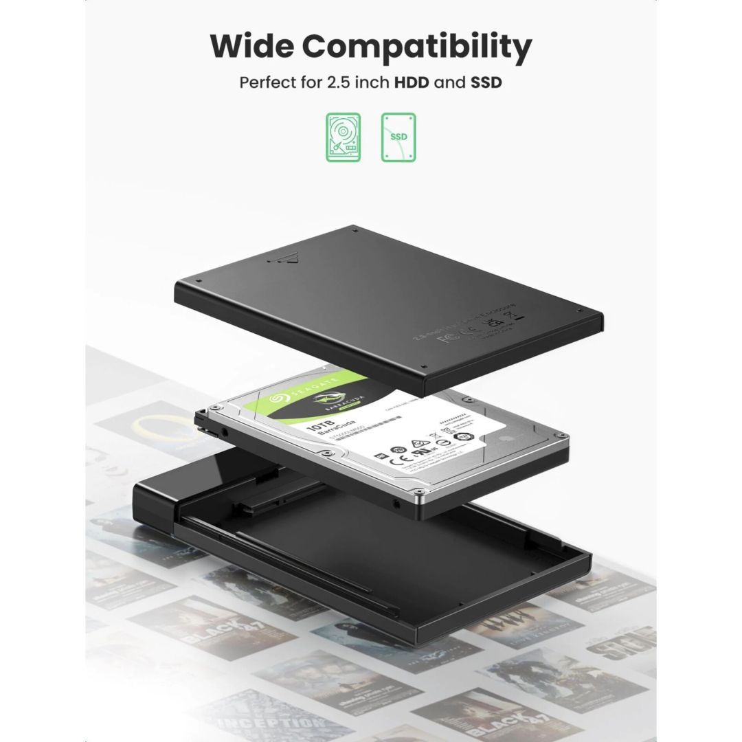 UGREEN External Hard Drive Enclosure for 2,5" HDD/SSD Black UGREEN External Hard Drive Enclosure for 2,5" HDD/SSD Black
