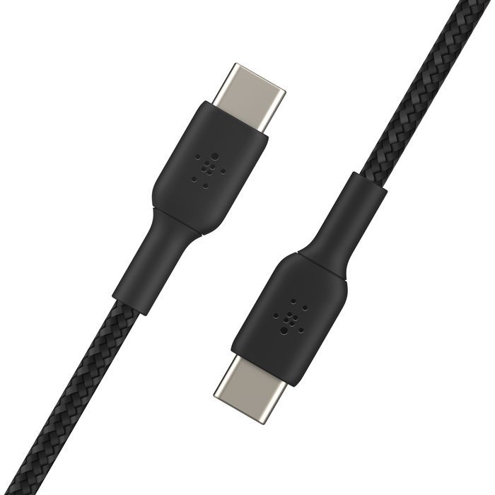Belkin BoostCharge Braided USB-C to USB-C Cable 1m Black Belkin BoostCharge Braided USB-C to USB-C Cable 1m Black