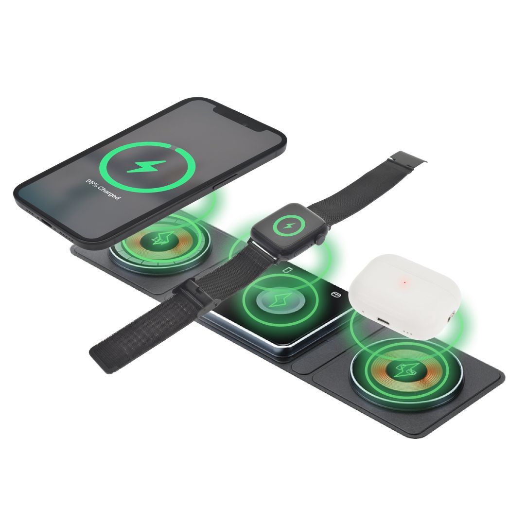 Dviced 3-in-1 Foldable Magnetic Wireless charger Black/Copper Dviced 3-in-1 Foldable Magnetic Wireless charger Black/Copper