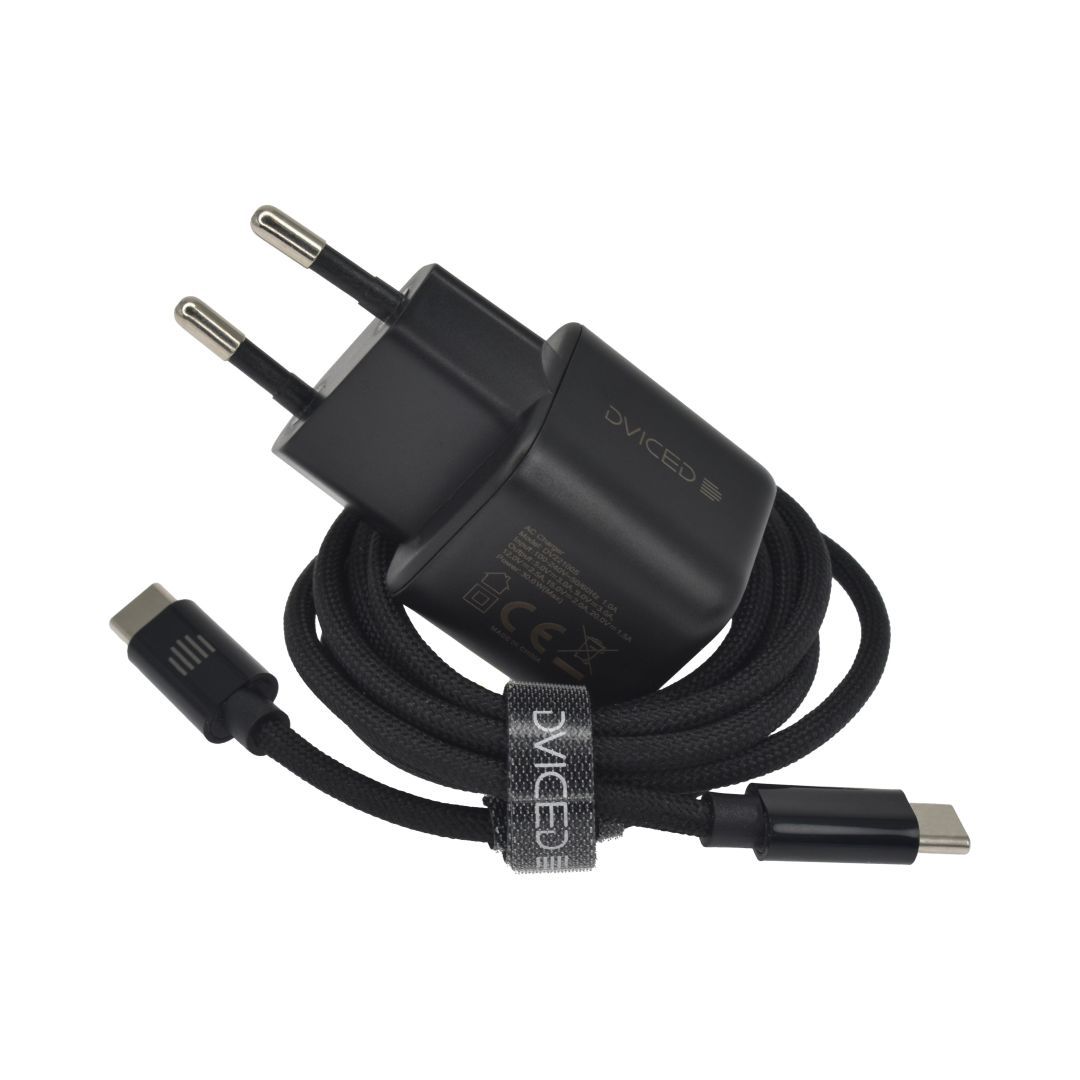 Dviced Wall Charger 30W and 1,25m cable GaN EU Black Dviced Wall Charger 30W and 1,25m cable GaN EU Black